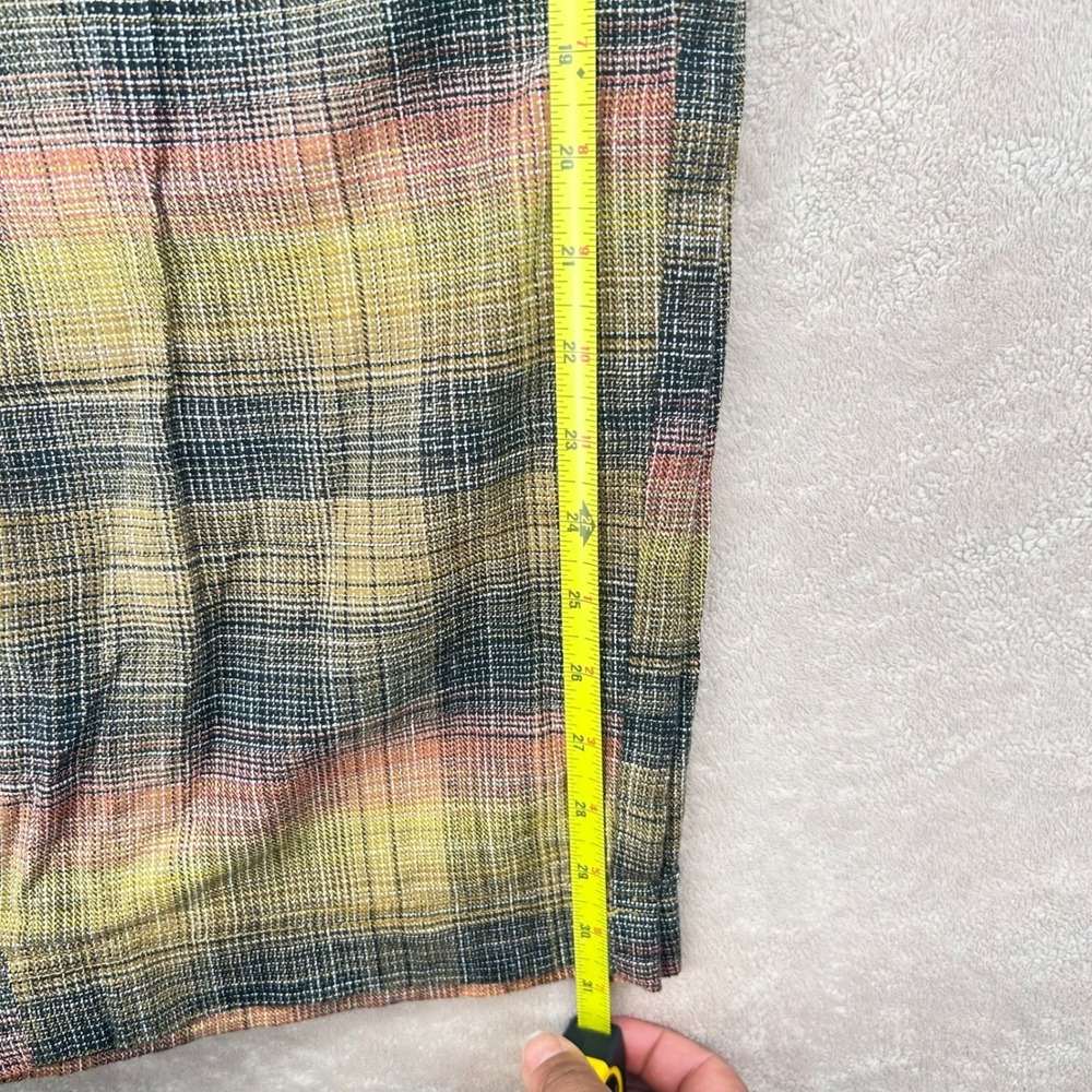 Free People Ombre Plaid Wide Leg Trousers Yellow Multi Size 2 OB1387664 - Picture 5 of 6